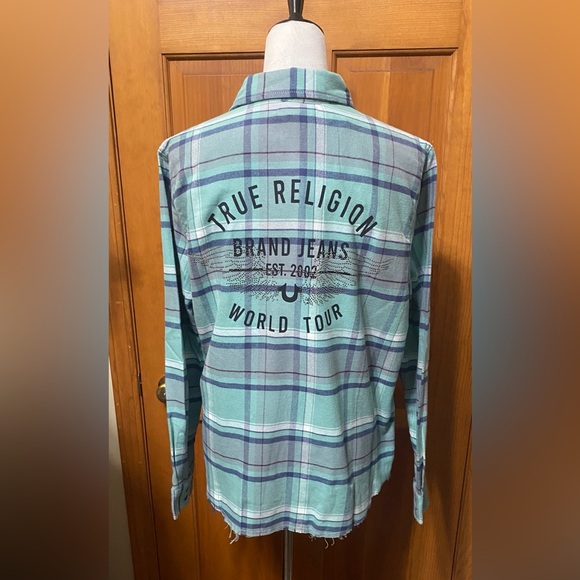 NWT True Religion Boyfriend Button-Up Shirt - Picture 4 of 5